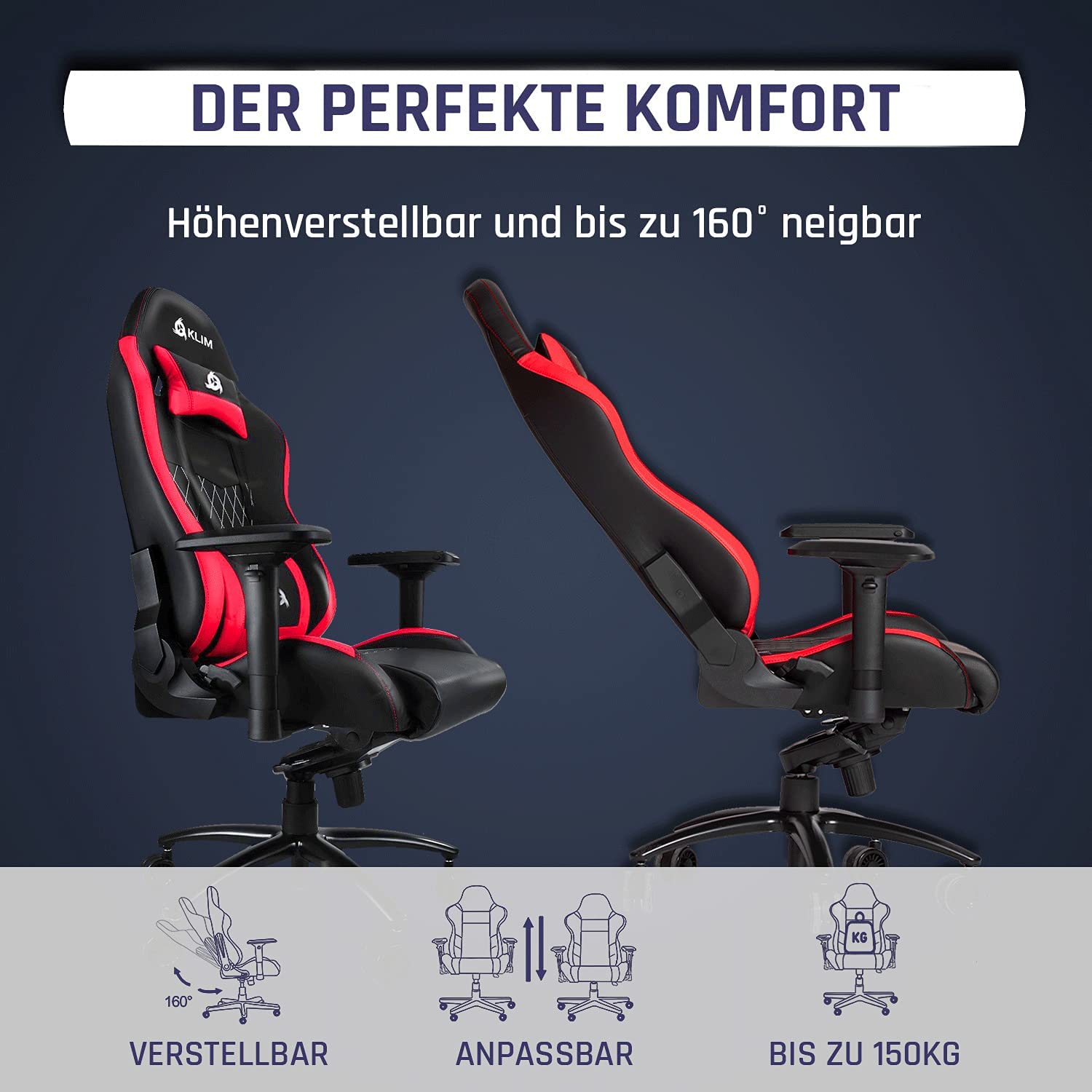 KLIM Esports red Gaming Stuhl